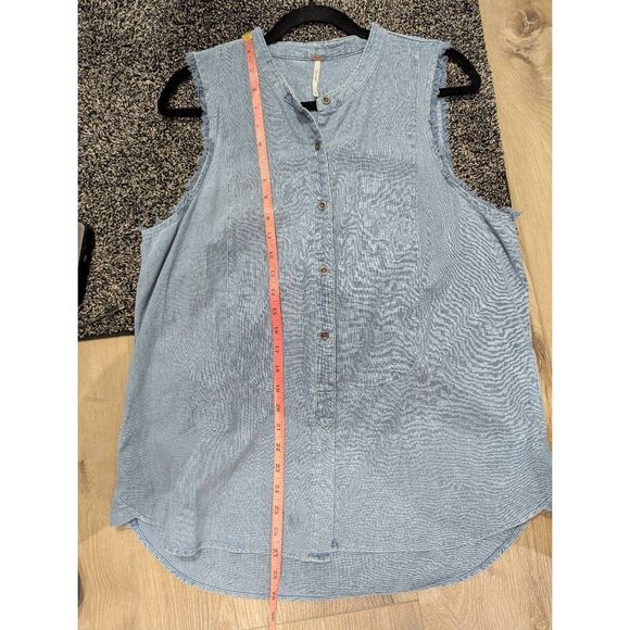 Free People Sleeveless Denim Tunic w/ Pockets - Picture 4 of 5